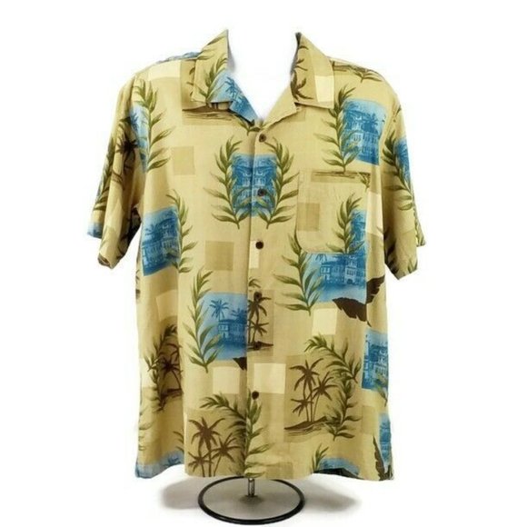 Trader Bay Multicolor Floral Print Short Sleeve Washable Silk Shirt Mens Large - Picture 3 of 11